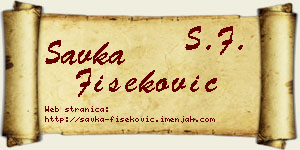 Savka Fišeković vizit kartica
